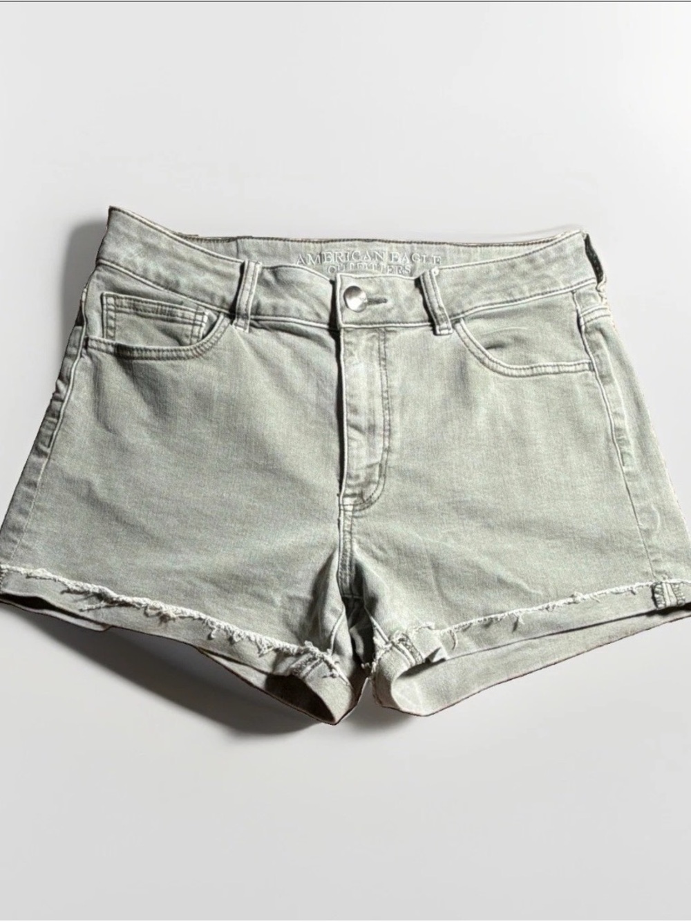 American Eagle Outfitters Sage Green Denim Cutoff Shorts